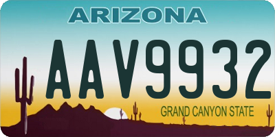AZ license plate AAV9932
