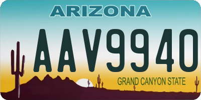AZ license plate AAV9940