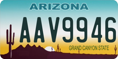 AZ license plate AAV9946