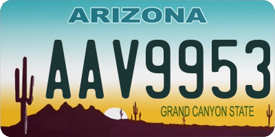 AZ license plate AAV9953