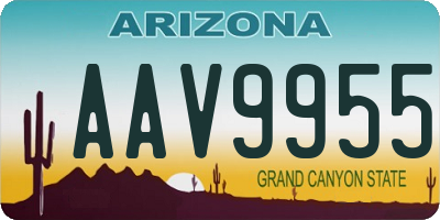 AZ license plate AAV9955