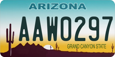 AZ license plate AAW0297