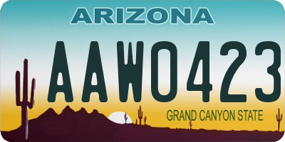 AZ license plate AAW0423