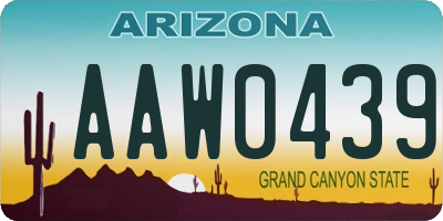 AZ license plate AAW0439
