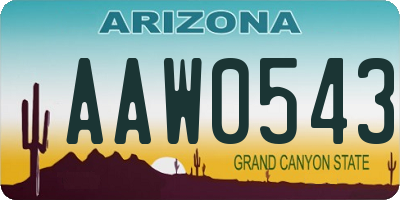 AZ license plate AAW0543
