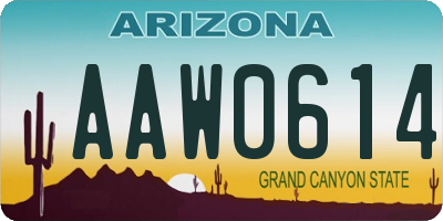 AZ license plate AAW0614