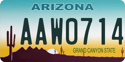AZ license plate AAW0714