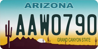 AZ license plate AAW0790