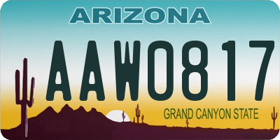AZ license plate AAW0817
