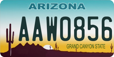 AZ license plate AAW0856