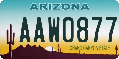 AZ license plate AAW0877