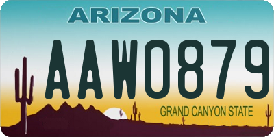 AZ license plate AAW0879