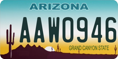 AZ license plate AAW0946
