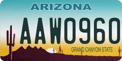 AZ license plate AAW0960