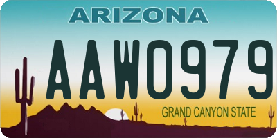 AZ license plate AAW0979