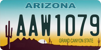 AZ license plate AAW1079