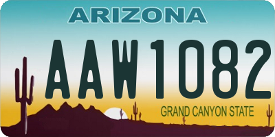 AZ license plate AAW1082