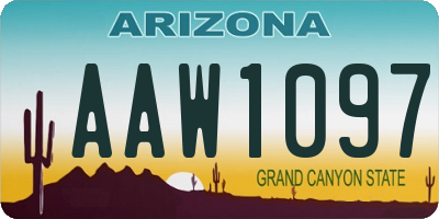 AZ license plate AAW1097