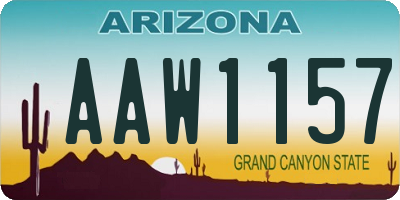 AZ license plate AAW1157