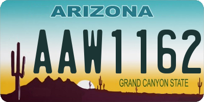 AZ license plate AAW1162