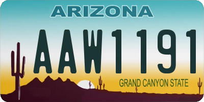 AZ license plate AAW1191
