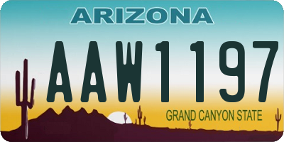 AZ license plate AAW1197