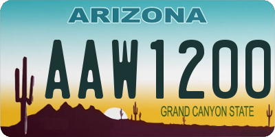AZ license plate AAW1200