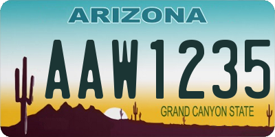 AZ license plate AAW1235