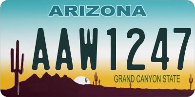 AZ license plate AAW1247