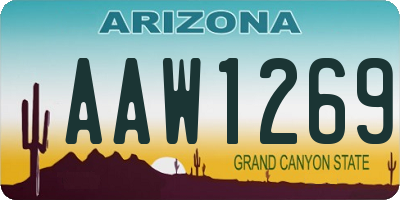 AZ license plate AAW1269