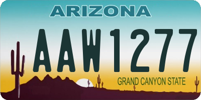 AZ license plate AAW1277