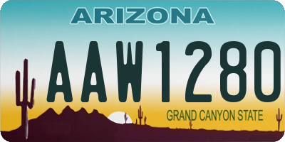 AZ license plate AAW1280
