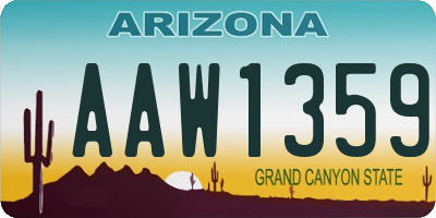 AZ license plate AAW1359