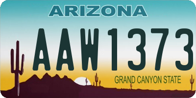 AZ license plate AAW1373