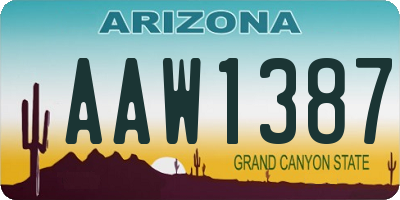 AZ license plate AAW1387