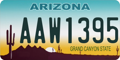 AZ license plate AAW1395