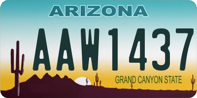 AZ license plate AAW1437