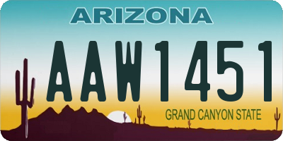 AZ license plate AAW1451