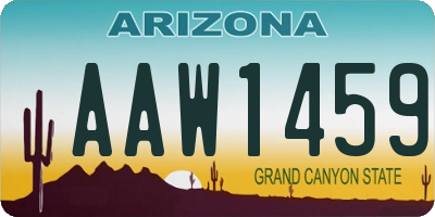 AZ license plate AAW1459