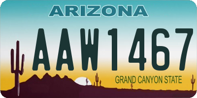 AZ license plate AAW1467