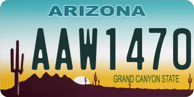 AZ license plate AAW1470