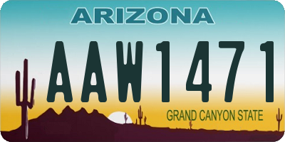 AZ license plate AAW1471