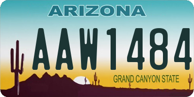 AZ license plate AAW1484