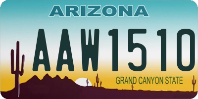 AZ license plate AAW1510