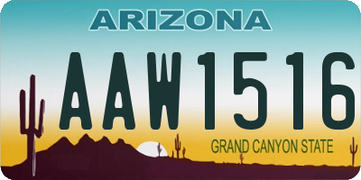 AZ license plate AAW1516