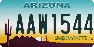 AZ license plate AAW1544