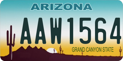 AZ license plate AAW1564
