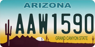 AZ license plate AAW1590