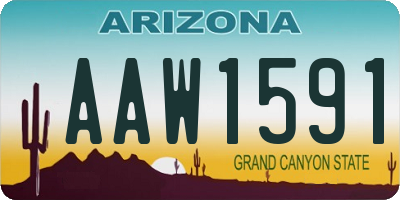AZ license plate AAW1591