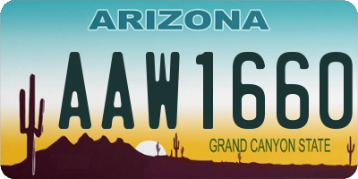 AZ license plate AAW1660